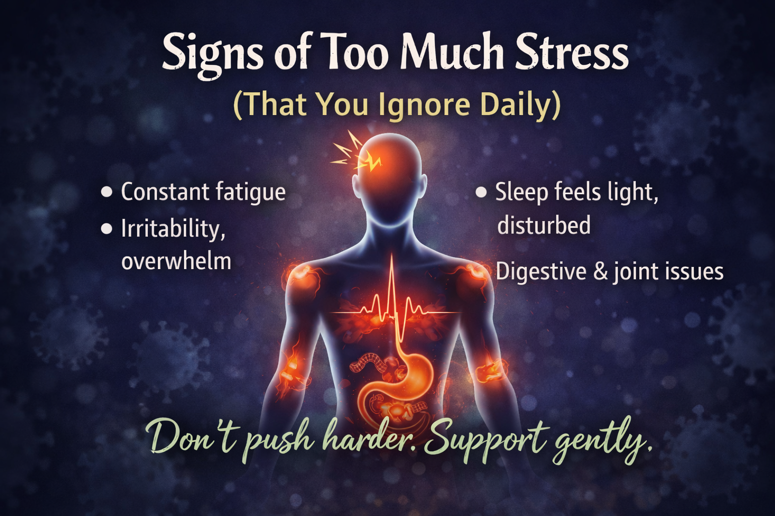 Woman showing signs of stress and exhaustion, symbolic of chronic stress