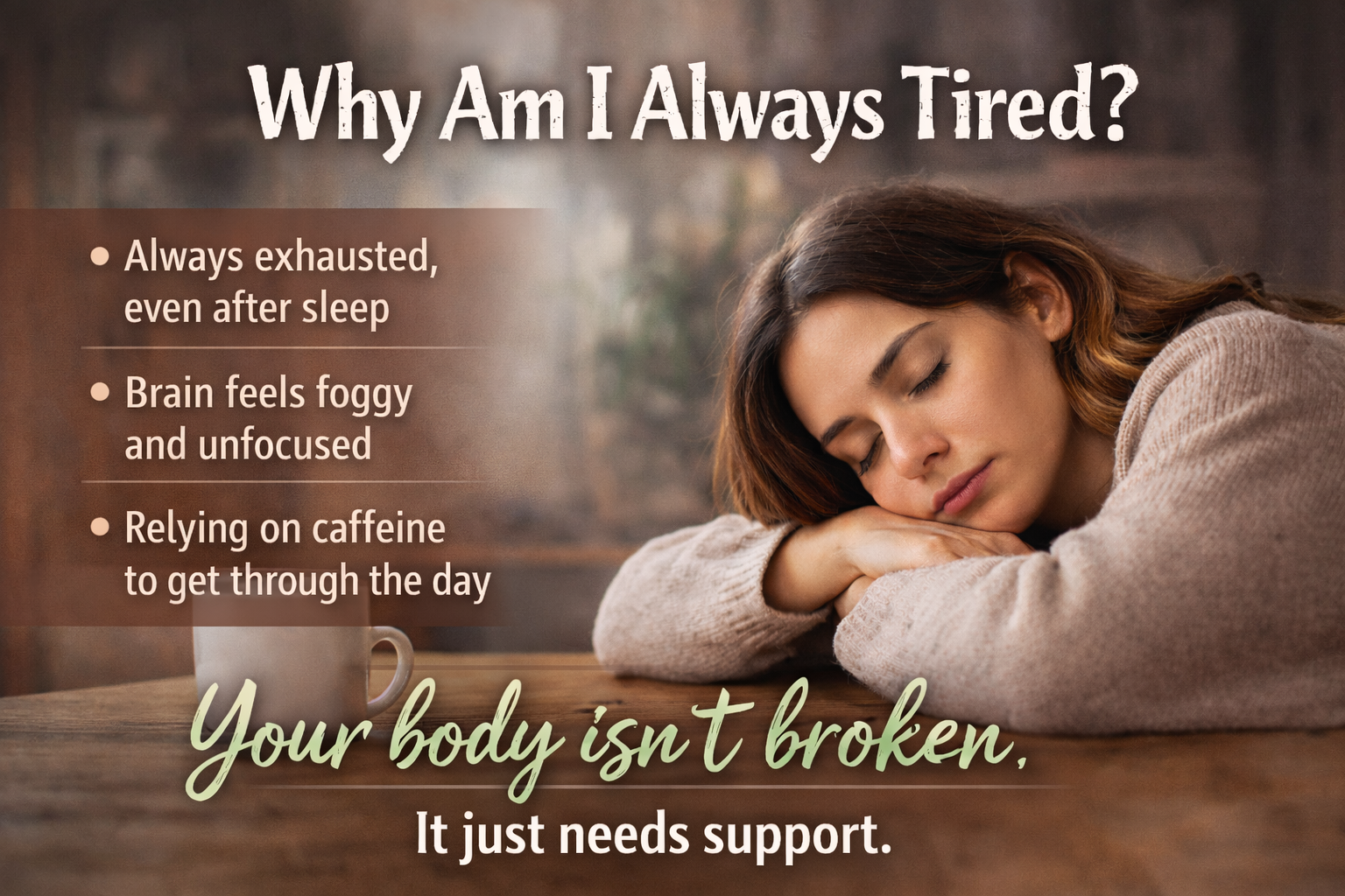 Woman feeling exhausted and tired, symbolic of constant fatigue